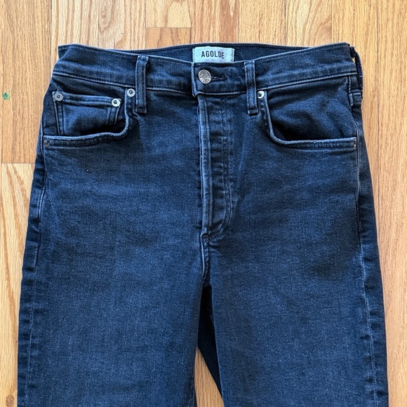 Agolde sz 26 Charcoal Denim Jeans zip front great condition - Picture 2 of 5